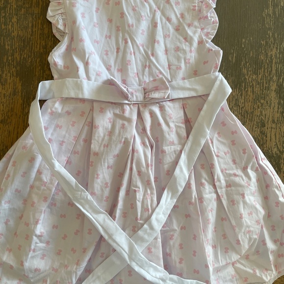 Pink Bow Print Cotton Dress 3T - Picture 2 of 3